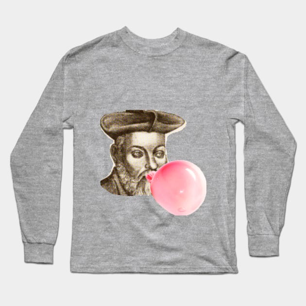 Nostradamus with pink bubble gum Long Sleeve T-Shirt by ZOO OFFICIAL